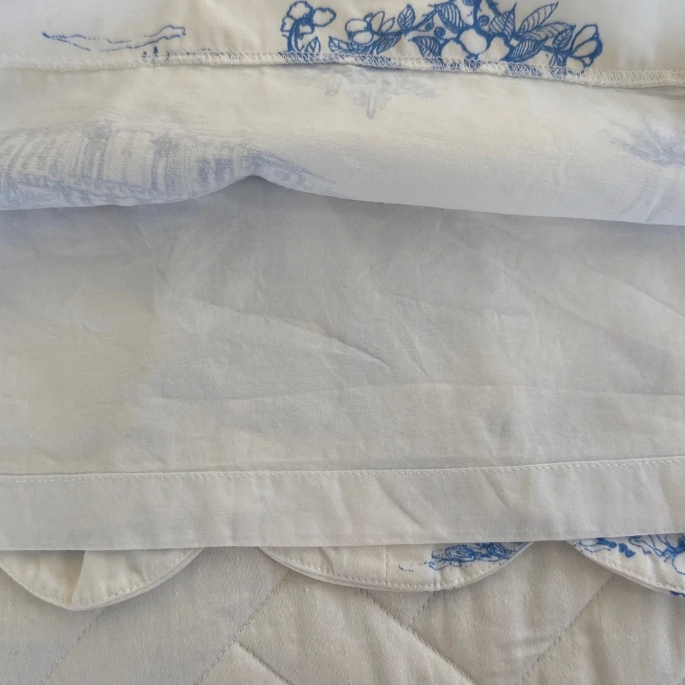 SARA CAMPBELL Nantucket Toile Blue Dress Size Medium - Picture 10 of 10